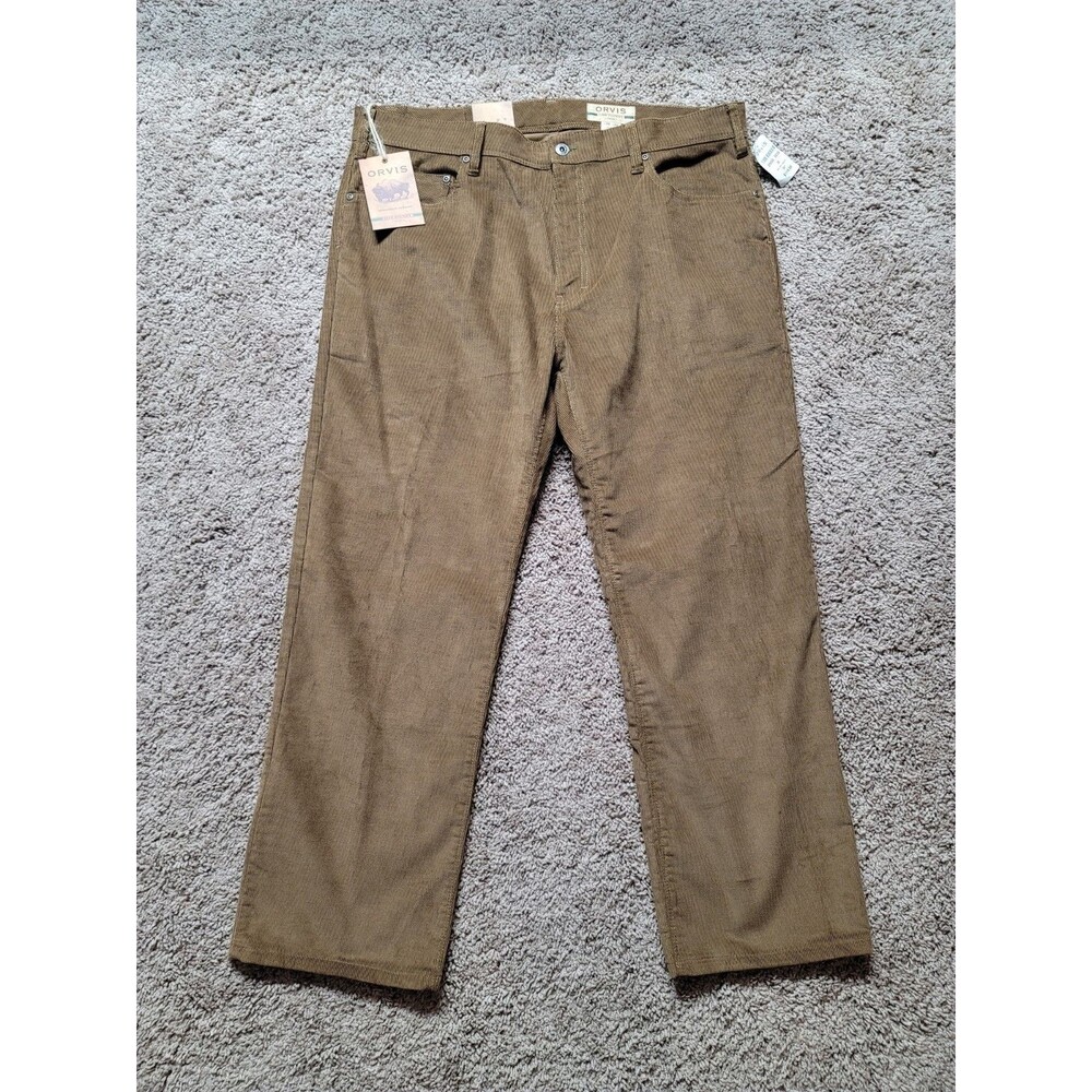 Orvis 5 Pocket 1856 Corduroy Mens 38x30 Tobacco Brown Pants Straight New $119